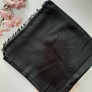 روسری ژاکارد ابریشم مشکی قواره120 کدM02