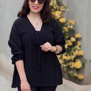 فروش اینترنتی شومیز زنانه دبل فیس مشکی