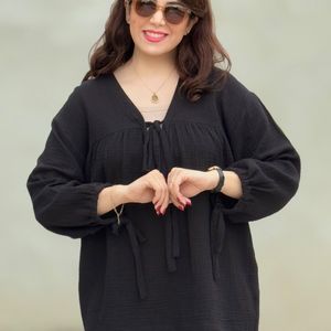 مشخصات شومیز زنانه دبل فیس مشکی