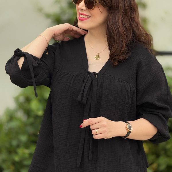 شومیز زنانه دبل فیس مشکی