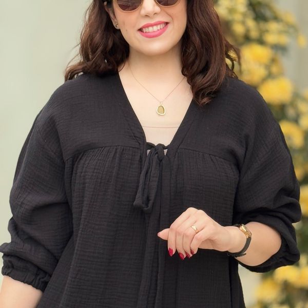 شومیز زنانه دبل فیس مشکی