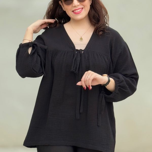 شومیز زنانه دبل فیس مشکی