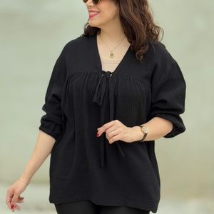 فروش اینترنتی شومیز زنانه دبل فیس مشکی