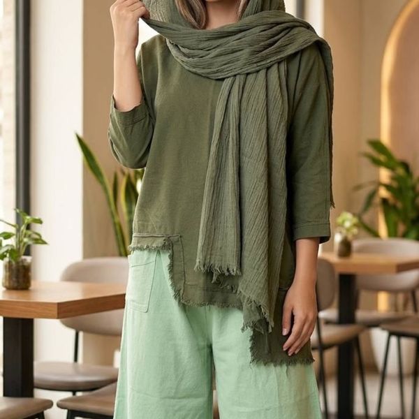 ست رویه شلوار اسپرت الیاف طبیعی