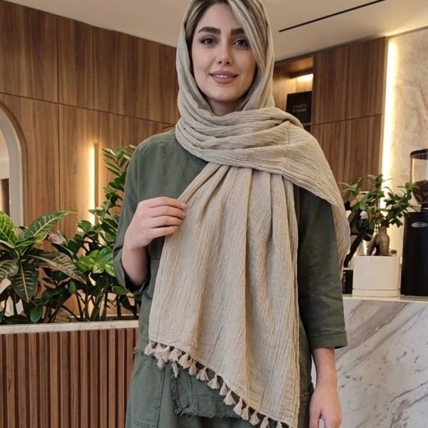 شال الیاف سنگشور شده منگوله دار