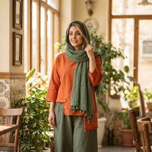 خرید انلاین شال الیاف سنگشور شده منگوله دار