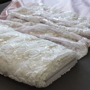 پارچه دانتل فرانسه کار شده 1253