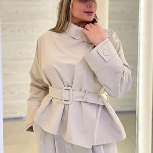 ترنچ کت بهاره کتون زارا یقه ایستاده دکمه پرسی