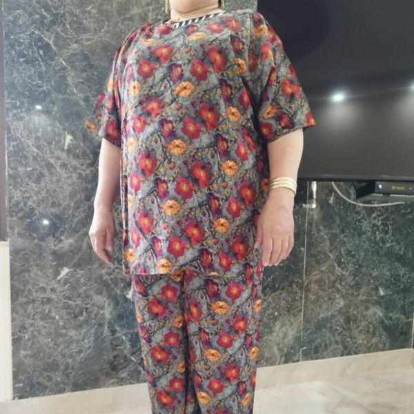 ست تیشرت شلوار نخی زنانه