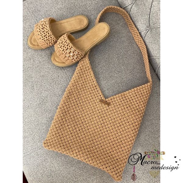 ست کیف و صندل مکرومه