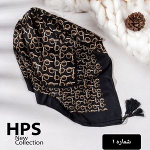 خرید اینترنتی قیمت روسری قواره بزرگ نیلا طرح هندسی منگولدار