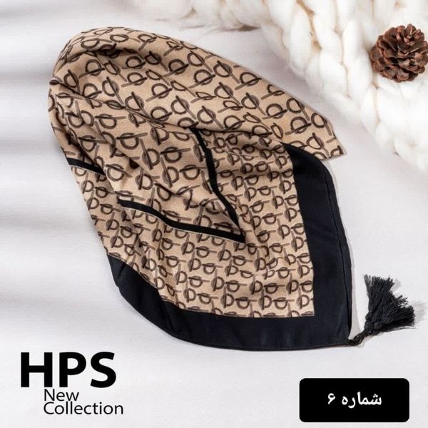 روسری قواره بزرگ نیلا طرح هندسی منگولدار