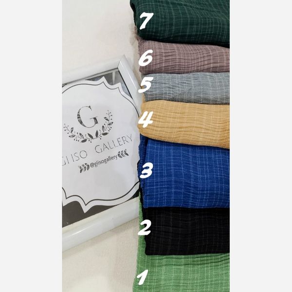 شال برشکا پلیسه چهارخانه دور ریش رنگبندی