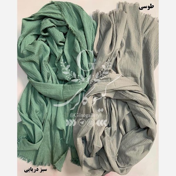 شال پفکی اعلا دور ریش رنگبندی