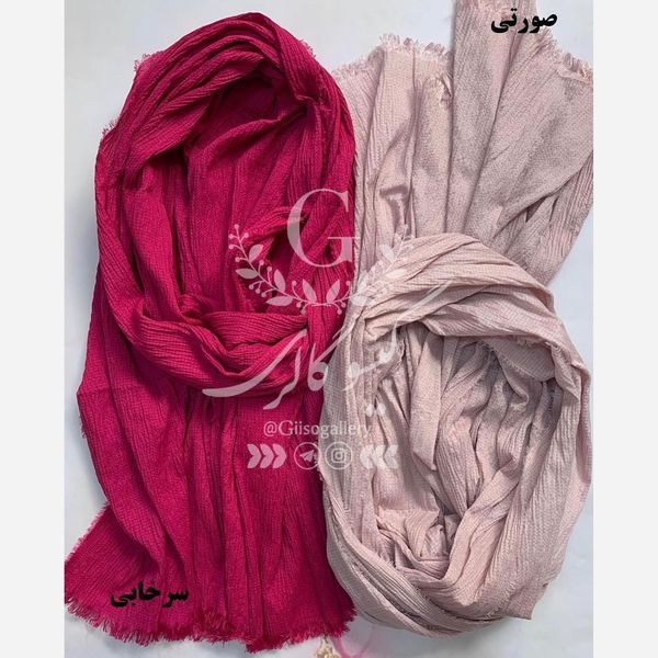 شال پفکی اعلا دور ریش رنگبندی