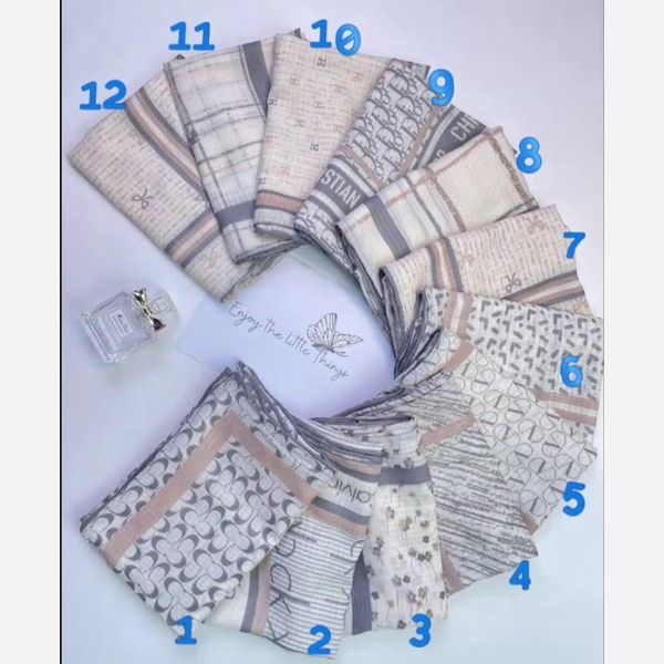 روسری مدیوم اسکارف نخی دستدوز میکس طرحبندی
