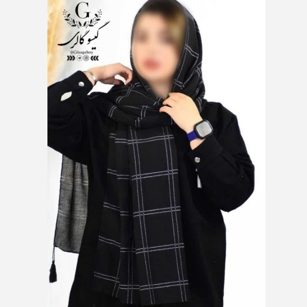 خرید اینترنتی قیمت شال چهارخانه پفکی لب ریش کوک دوزی رنگبندی