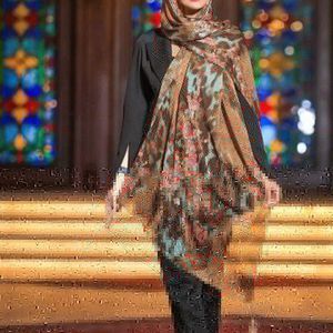 خرید اینترنتی قیمت شال حریر تافته اعلا پارچه وارداتی طرحدار منگوله