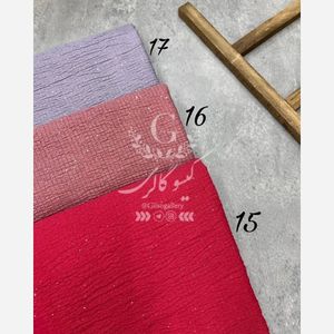 خرید اینترنتی قیمت شال پفکی شایندار براق اکلیلی دور دوخت منگولدار