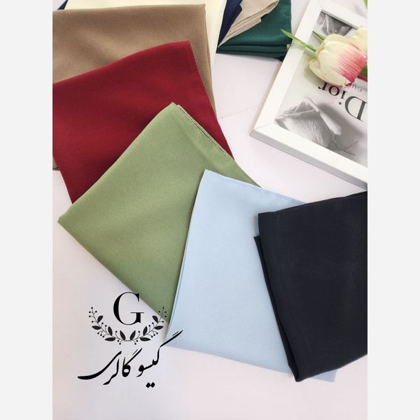 مینی اسکارف ژرژت کرپ دور دوخت اعلا رنگبندی 