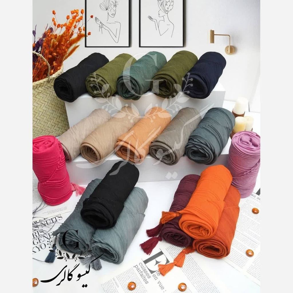 خرید اینترنتی قیمت شال پلیسه مصری منگولدار برند