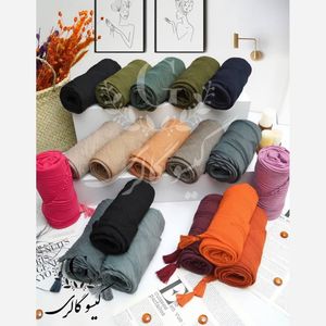 شال پلیسه مصری منگولدار برند