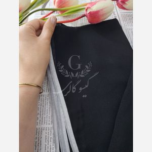 خرید اینترنتی قیمت شال و مینی اسکارف مشکی دورگان رنگی