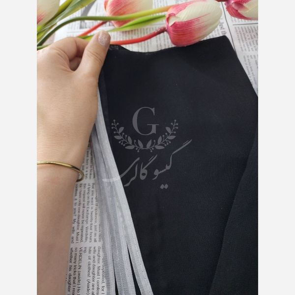 شال و مینی اسکارف مشکی دورگان رنگی