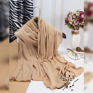 قیمت ارزان شال برشکا لب منجوق نگینی وارداتی