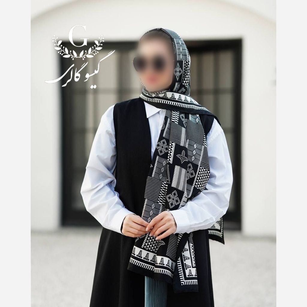 خرید اینترنتی قیمت شال ابریشم  برند وارداتی زمینه برجسته 