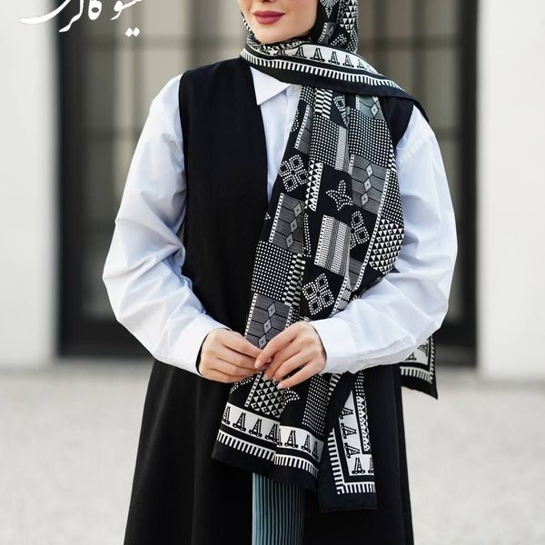 شال ابریشم  برند وارداتی زمینه برجسته 