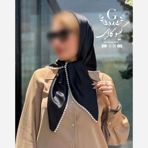 خرید اینترنتی قیمت مینی اسکارف مزونی  کوپرا مرواریدی