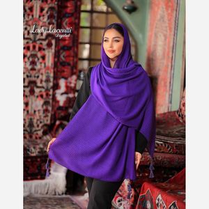 خرید اینترنتی قیمت شال پلیسه ریز اعلا منگولدار 