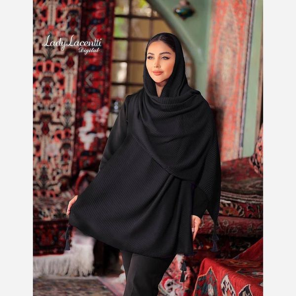 شال پلیسه ریز اعلا منگولدار 
