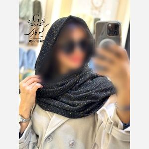 خرید اینترنتی قیمت شال بافت وارداتی میکس مشکی شایندار و طلایی برند