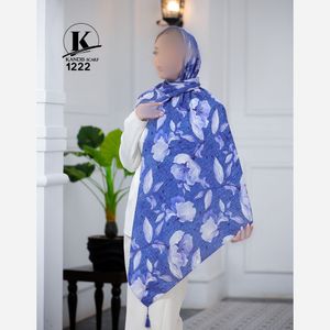 خرید اینترنتی قیمت روسری میکس آبی قواره بزرگ نخ اسپان آبرنگی