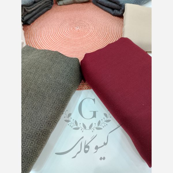 روسری پارچه اعلا دورو زمینه سنتی قواره بزرگ لب ریش پاییزه