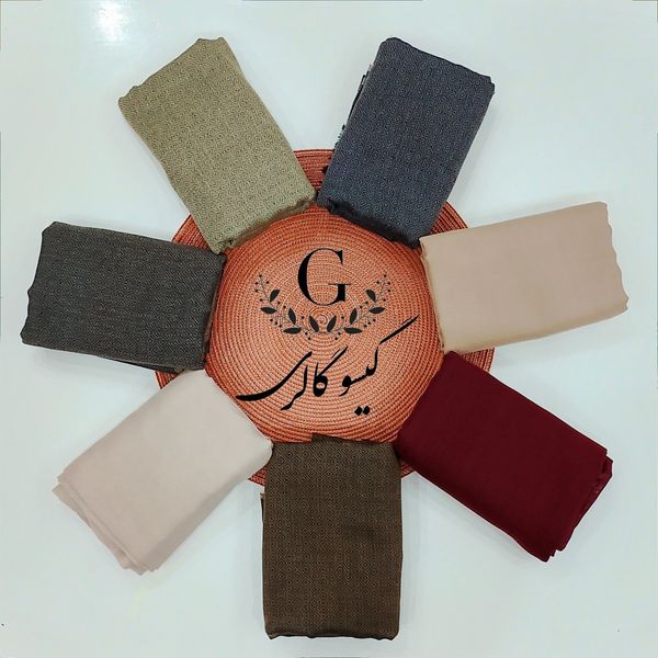 روسری پارچه اعلا دورو زمینه سنتی قواره بزرگ لب ریش پاییزه