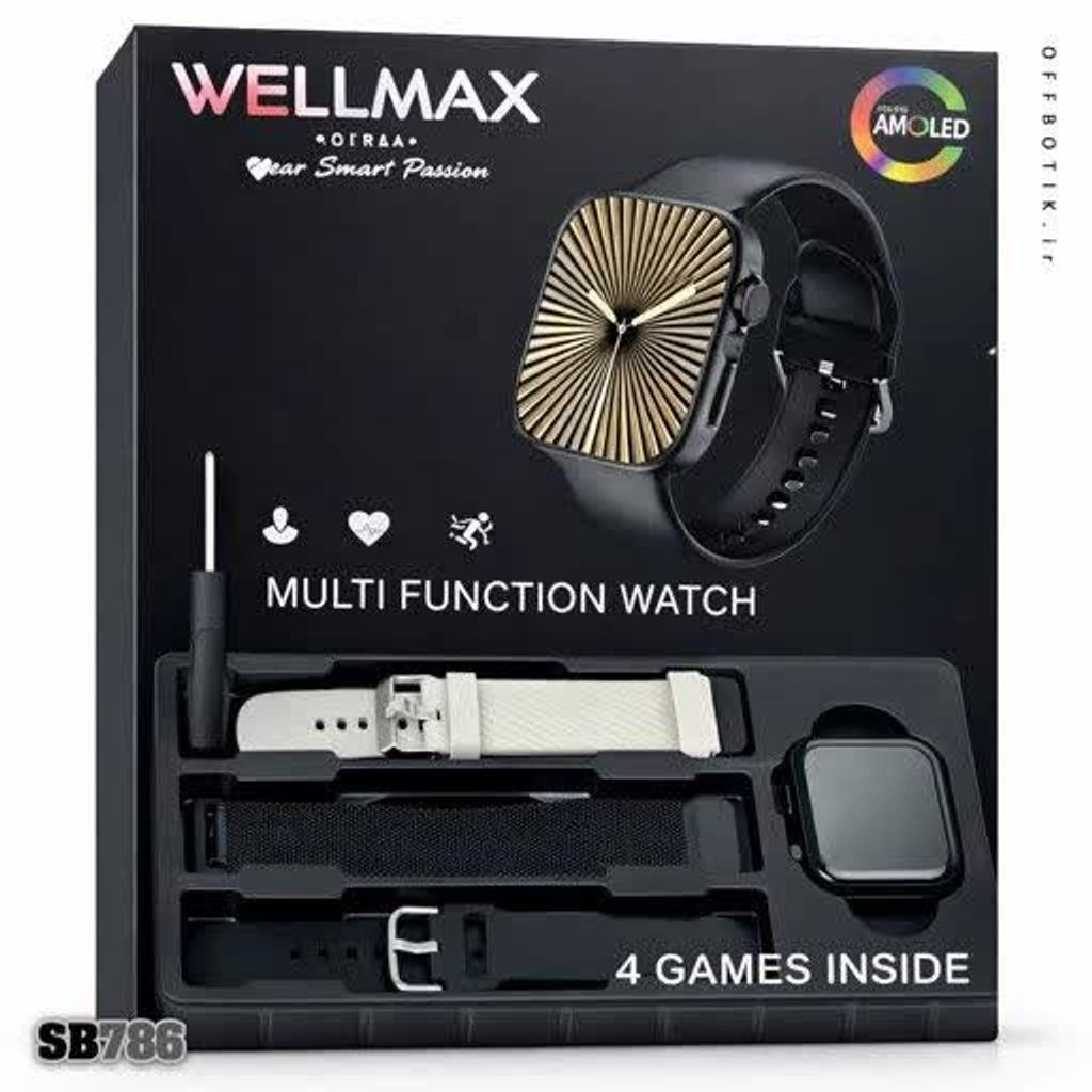 خرید اینترنتی قیمت ساعت مچی هوشمند WELLMAX SB786 سری 10 دارای چهار بازی کلی امکانات بدون رقیب