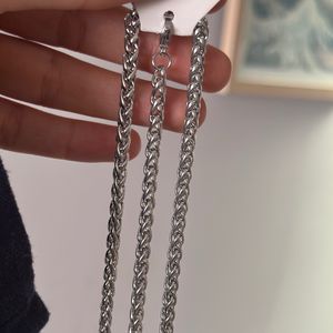 گردنبند و دستبند مردانه استیل