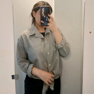 فروش اینترنتی شومیز خط دار جلو دکمه