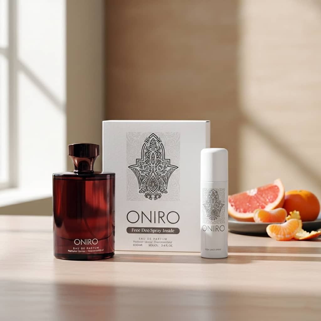 خرید انلاین عطر بسیار اقتصادی اصل امارات مردانه اونیرو فراگرنس ورد + اسپری هدیه