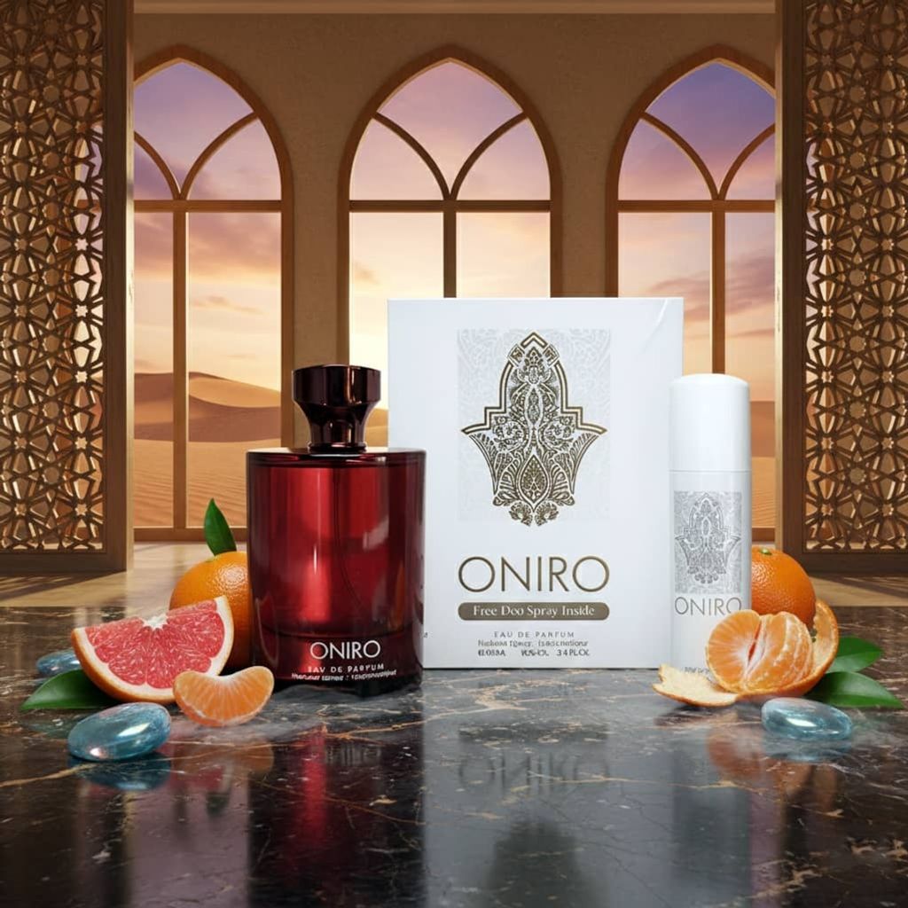 خرید اینترنتی عطر بسیار اقتصادی اصل امارات مردانه اونیرو فراگرنس ورد + اسپری هدیه