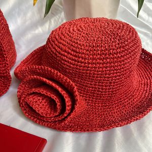 قیمت ست کیف و کلاه گل رز رافیا