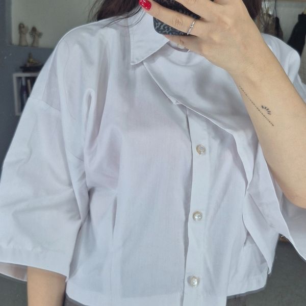 شومیز سفید زنانه لانگ