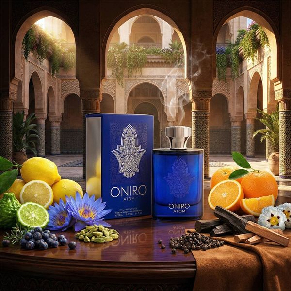 عطر ادکلن مردانه اونیرو اتم آبی فراگرنس ورد رایحه اتم گری