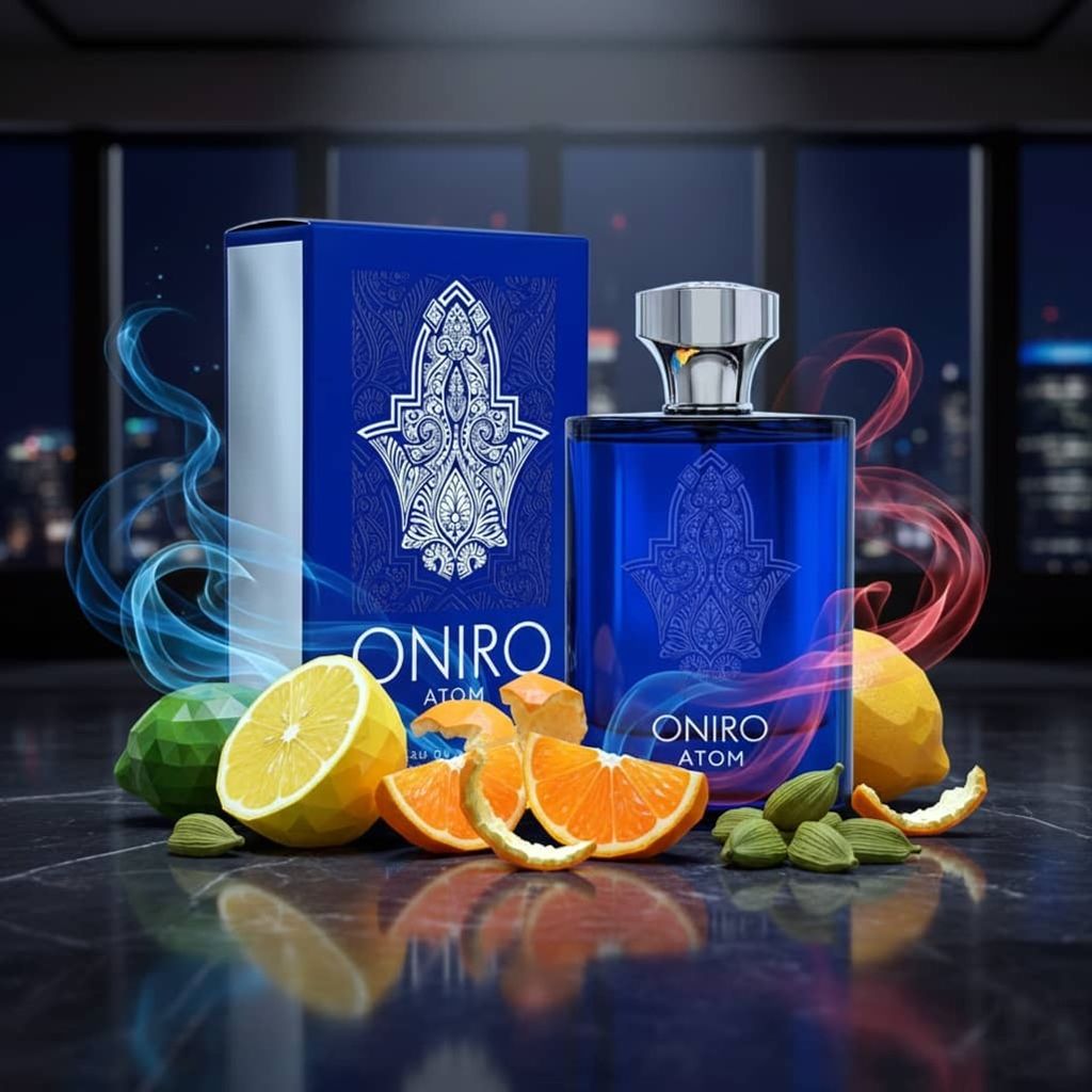 مشخصات عطر ادکلن مردانه اونیرو اتم آبی فراگرنس ورد رایحه اتم گری