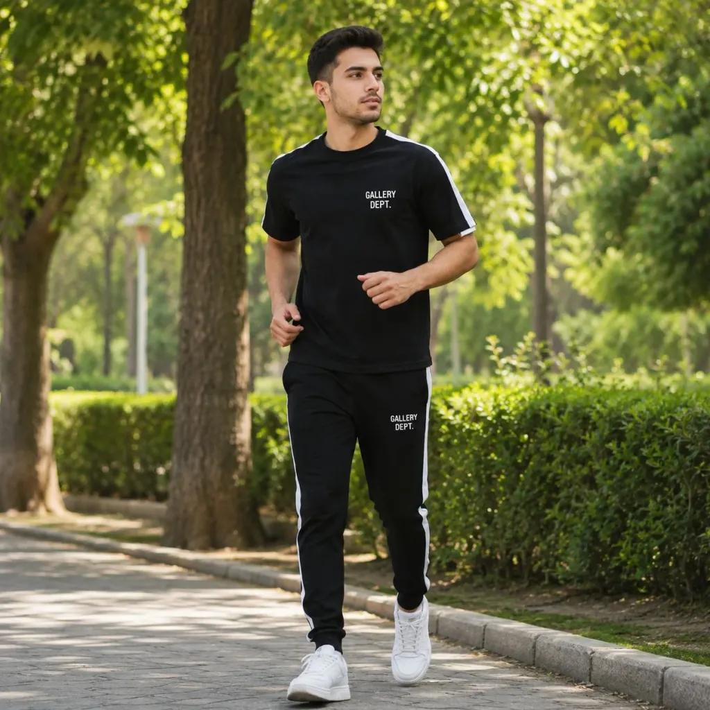 خرید اینترنتی قیمت ست تیشرت و شلوار مردانه بنگال کش مدل Gallery Dept