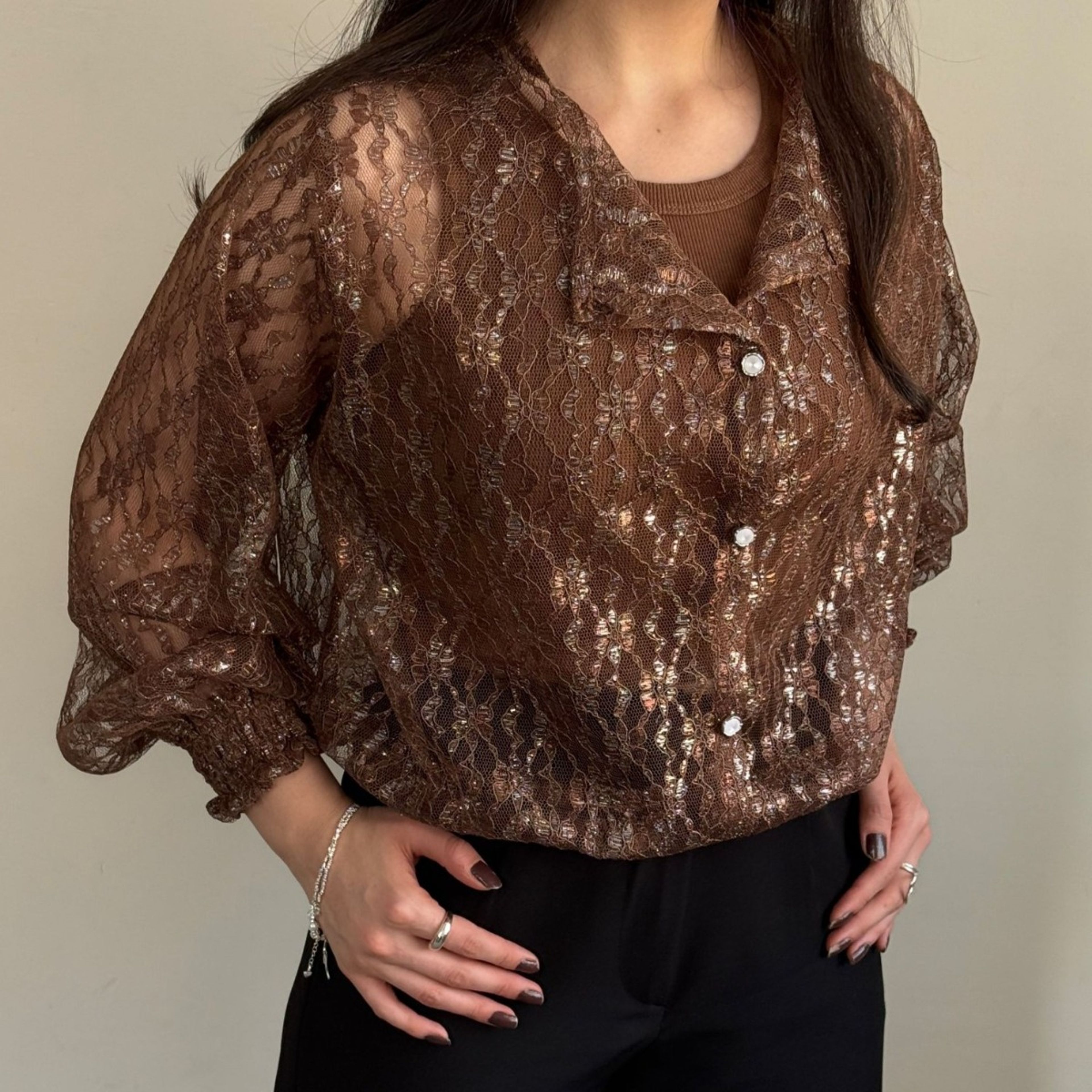 خرید اینترنتی شومیز زنانه گیپور مجلسی
