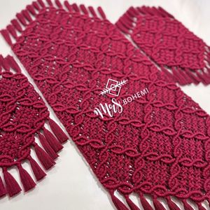 قیمت ارزان رانر مکرومه طرح الماسی کد 1020